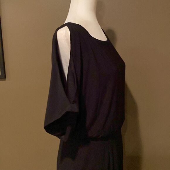 Jessica Howard Black Dress Size 8 Peek a Boo Sleeve Short Sleeve - Picture 4 of 10